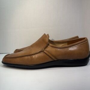 Bachrach Men's Brown Tan Loafers Soft Genuine Leather Made In Italy Size 10